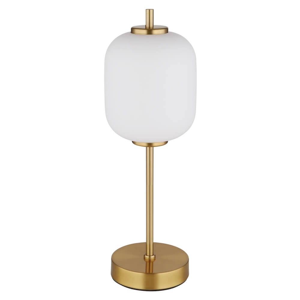 Gouden tafellamp Ewald wit glas Ø 13,5cm Globo 9007371468539
