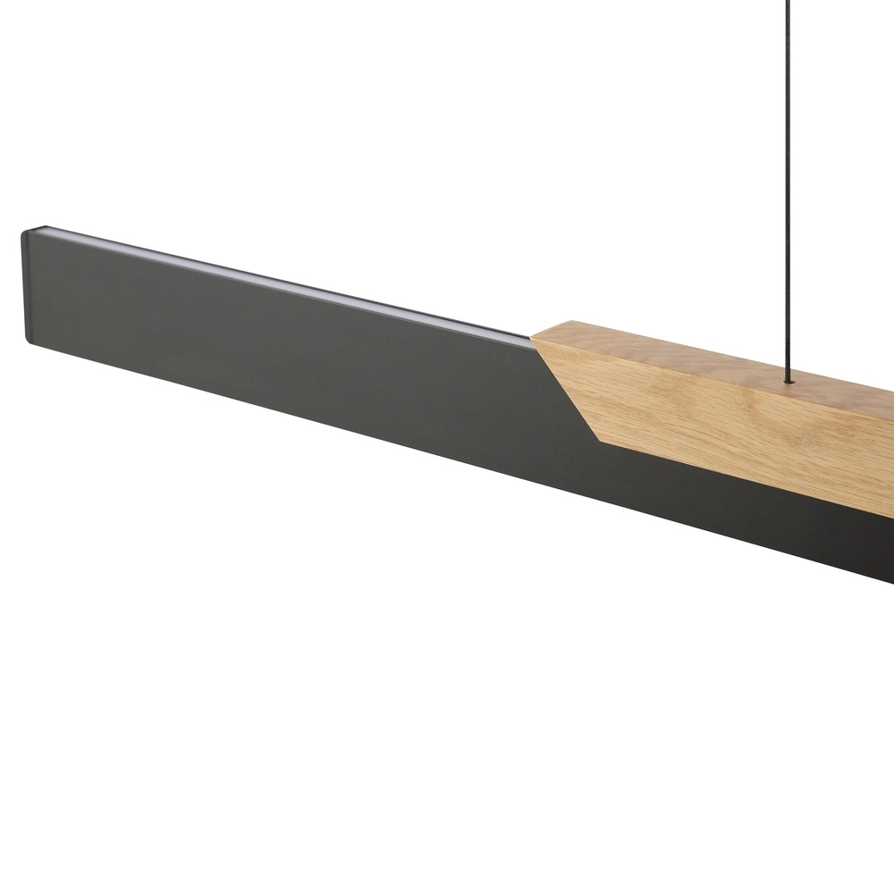 Design hanglamp Arcus zwart met hout Brilliant 4004353463549