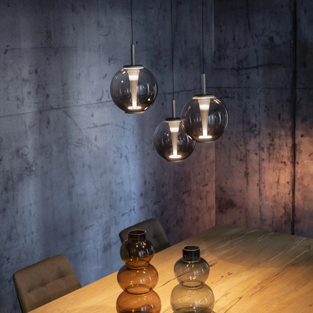 Vide hanglamp Pure E-Infinty mystic grey met smoke glas Paul Neuhaus 4012248398173