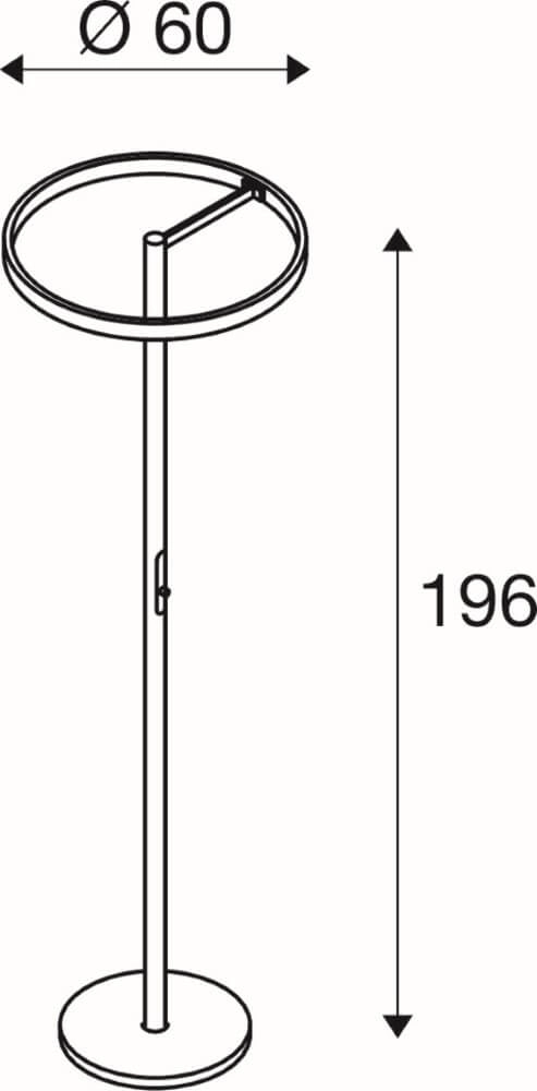 Zwart met gouden design vloerlamp One Straight SLV 4024163265539