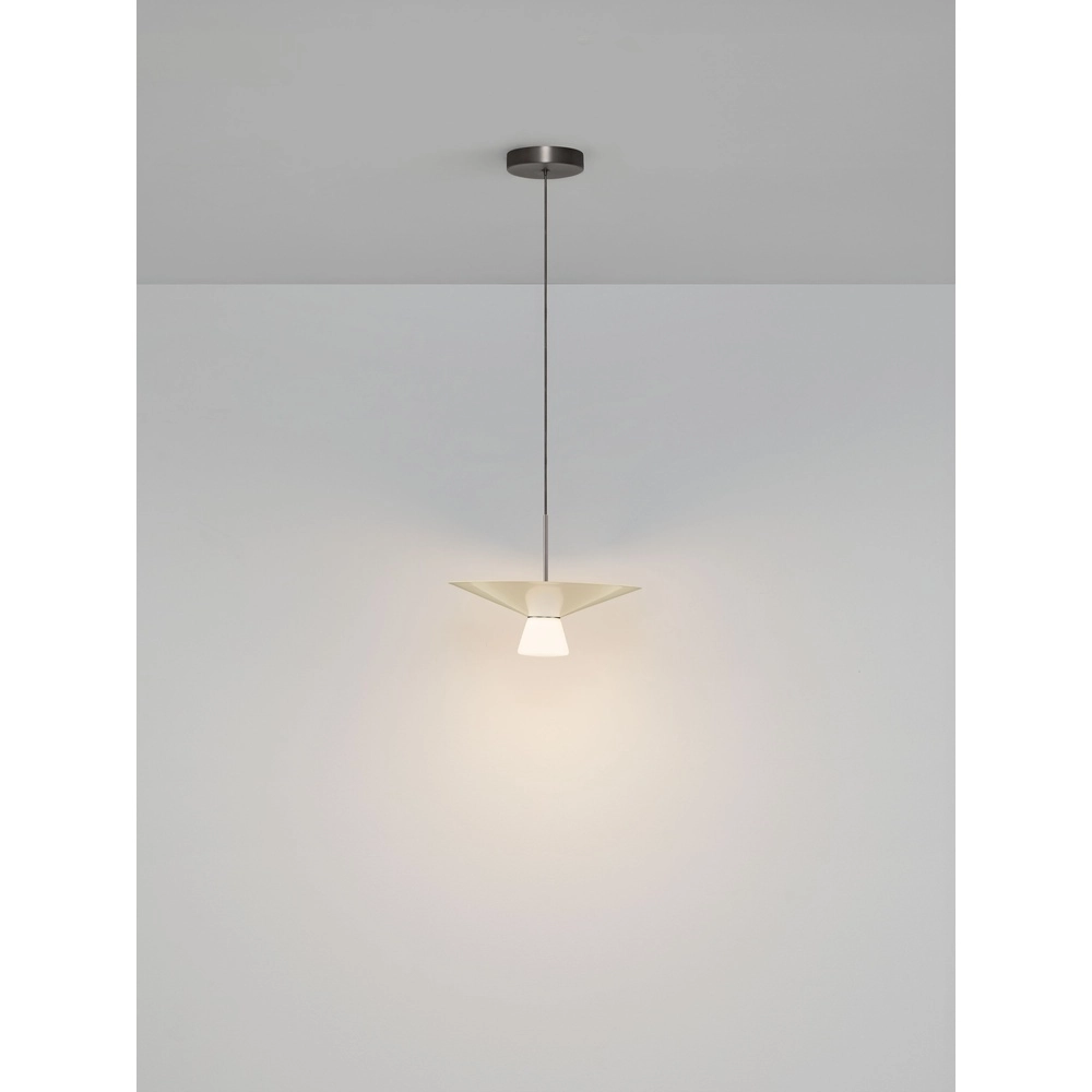 Design hanglamp Baris wit met grijs Ø 38cm Lyora 5212017495303