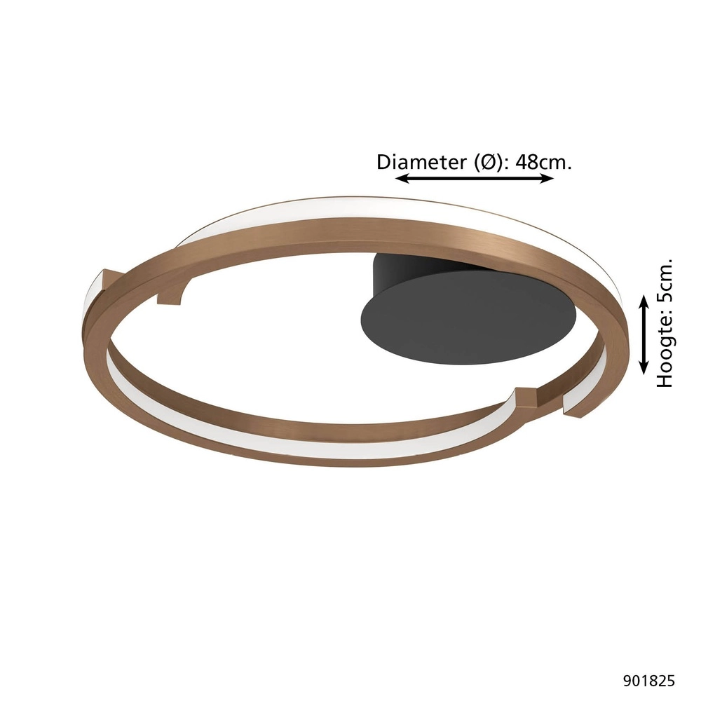 Plafondlamp Mezzomonte koper brons Eglo 9008606360222