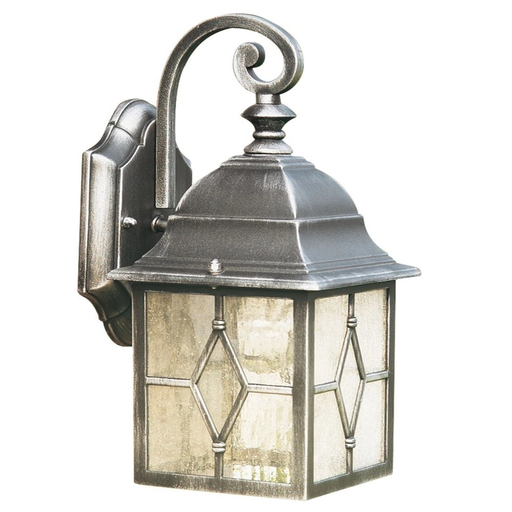 Klassieke muurlamp Genoa Down zwart zilver Klassieke muurlamp Genoa Down zwart zilver