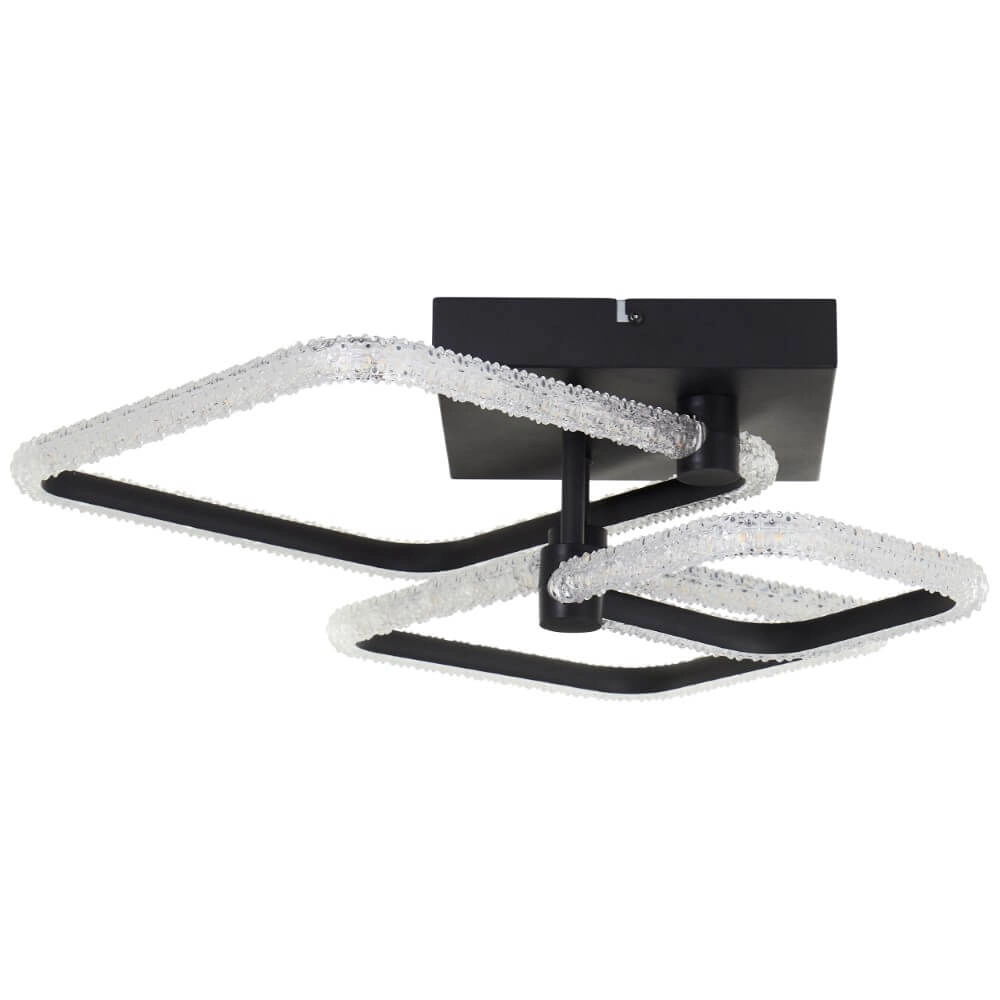 Vierkante plafondlamp Aydin zwart Brilliant 4004353442070