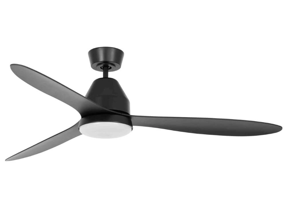 Plafondventilator zwart met lamp Whitehaven Ø 143cm IP55 Plafondventilator zwart met lamp Whitehaven Ø 143cm IP55