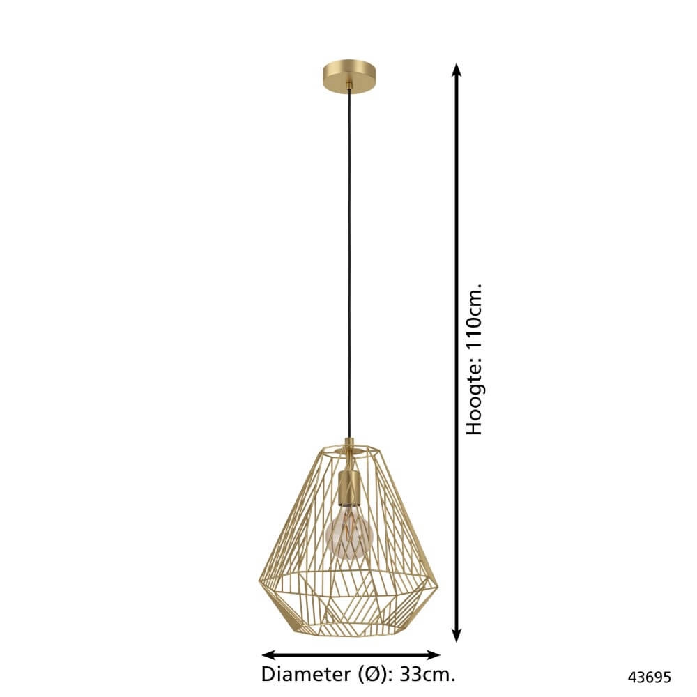 Gouden draadlamp Stype Ø 33cm Eglo 9002759436957