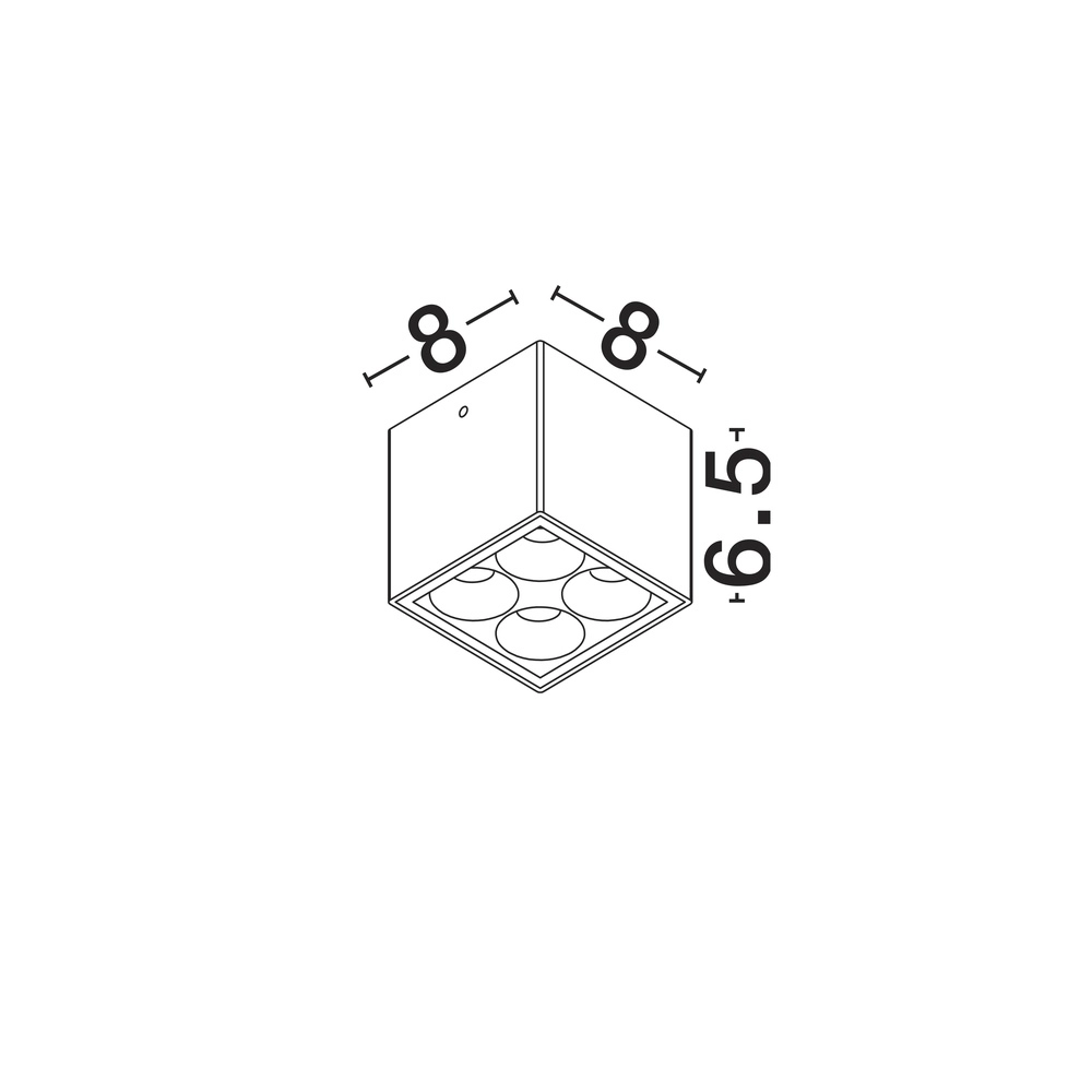 Plafondlamp Jax vierkant 8cm wit Lyora 5212017470607