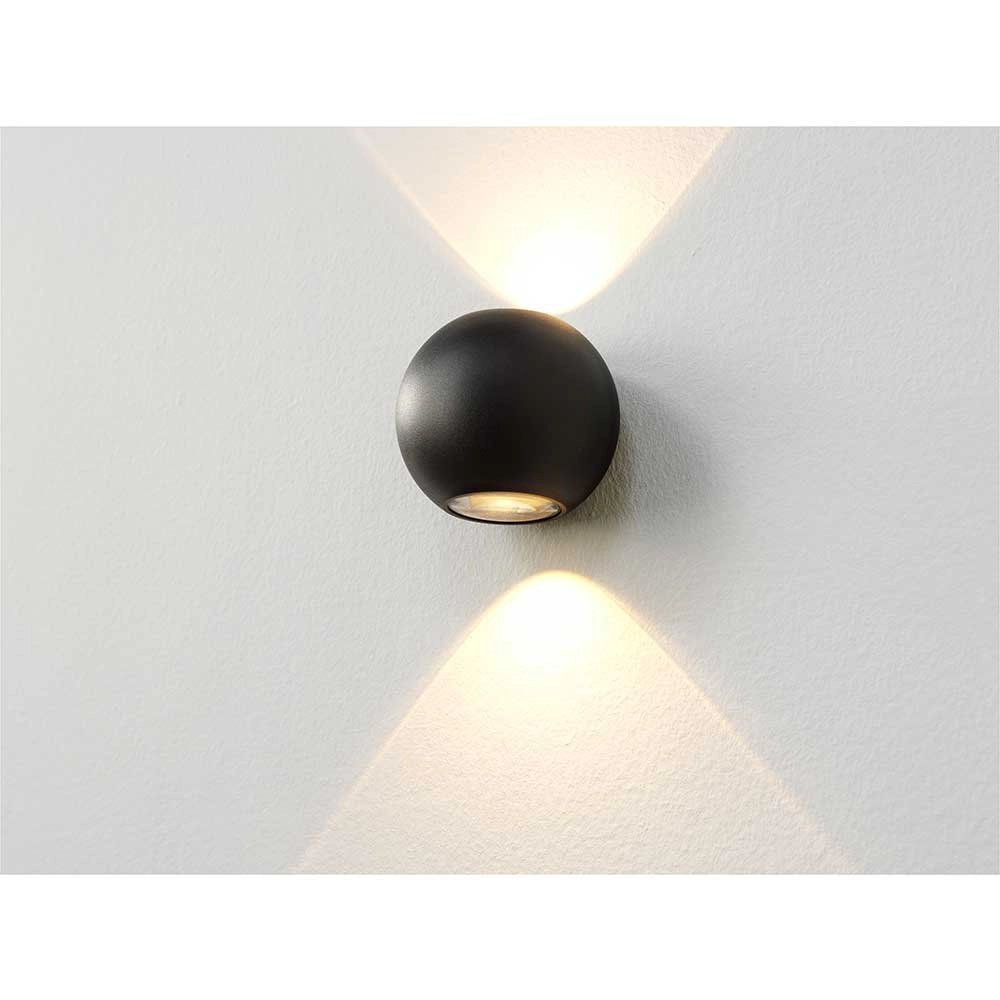 Buitenlamp up/down Denver rond - zwart