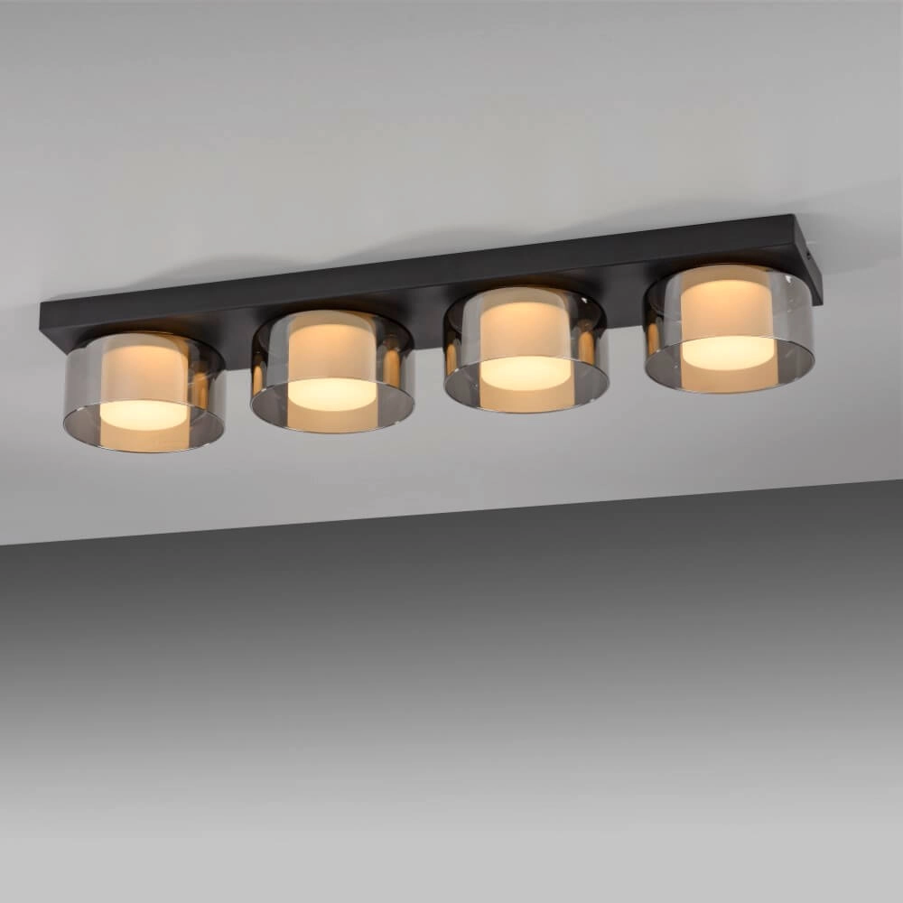 Zwarte plafondlamp Rika 4-lichts zwart Paul Neuhaus 4012248385029