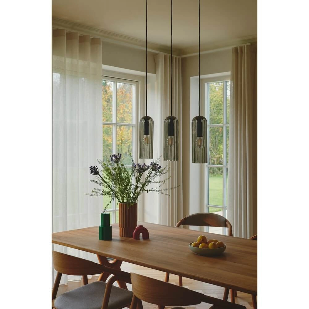 3-lichts hanglamp Miella zwart met smoke glas Nordlux 5704924018626