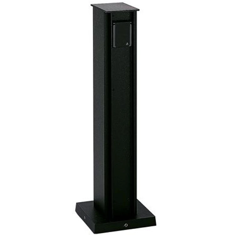 Staande buitenstopcontact Plugpole 2-voudig 50cm zwart