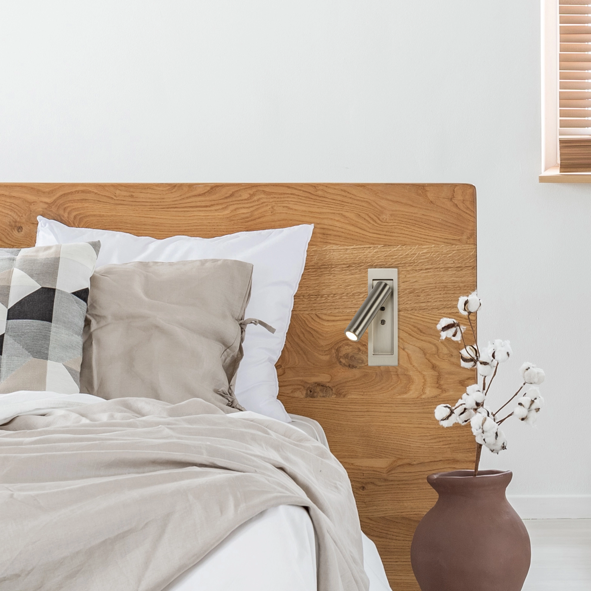 Bedlampje Marylebone inbouw nikkel Lyora 5053423275901