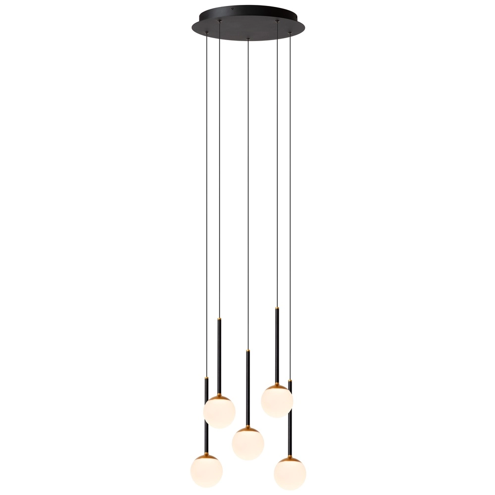 Design hanglamp Calina 5-lichts met witte bollen