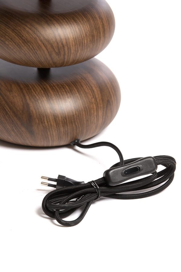 Tafellamp Danialo hout met bruin 50cm Light & Living 8717807759575