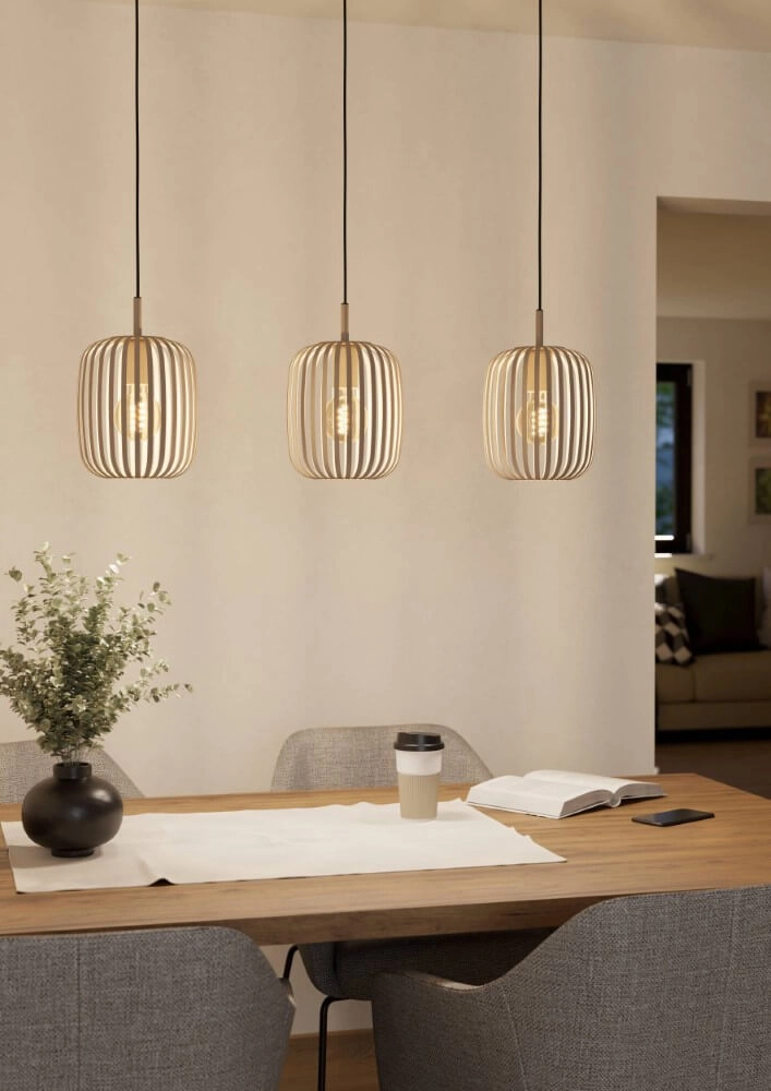 Zand bruine hanglamp Romazzina 3-lichts Eglo 9008606244317