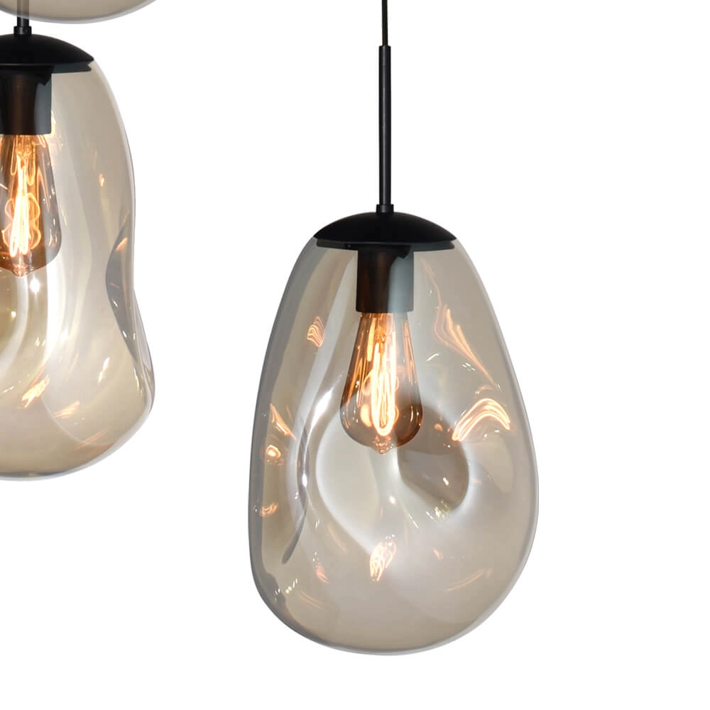 Vide hanglamp Lava 5x goud glas Ø 22,5cm Masterlight 8718121286556