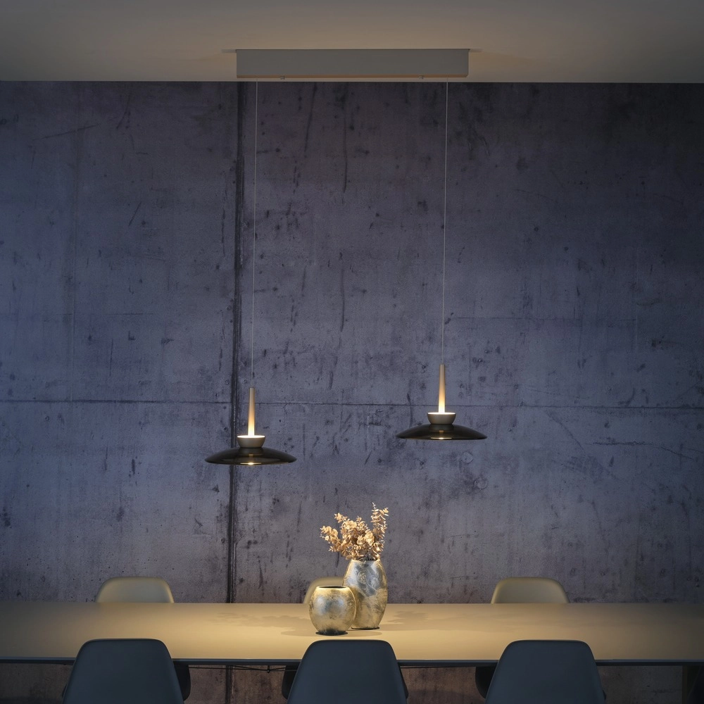 2L eettafel hanglamp Pure Moon bronce met amber glas Paul Neuhaus 4012248392980