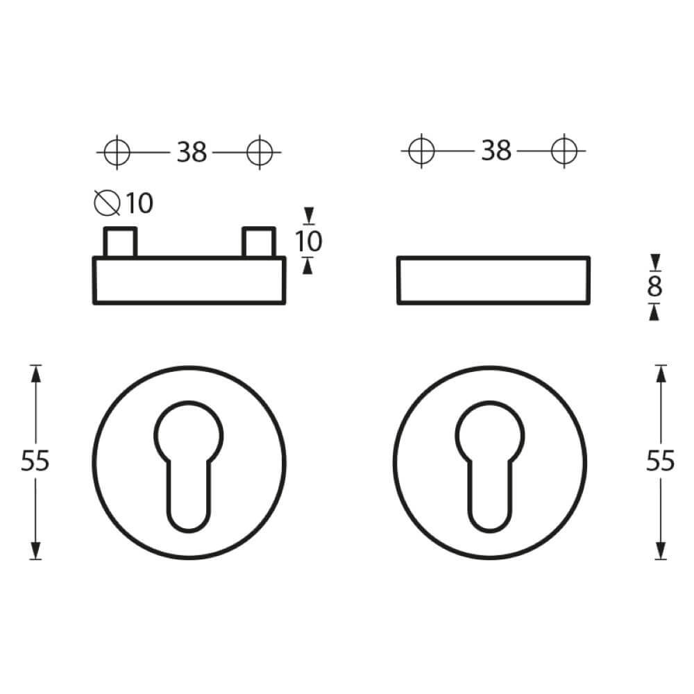 Veiligheidsrozet Salus rond RVS Ø 5,5cm Intersteel 8714186100530