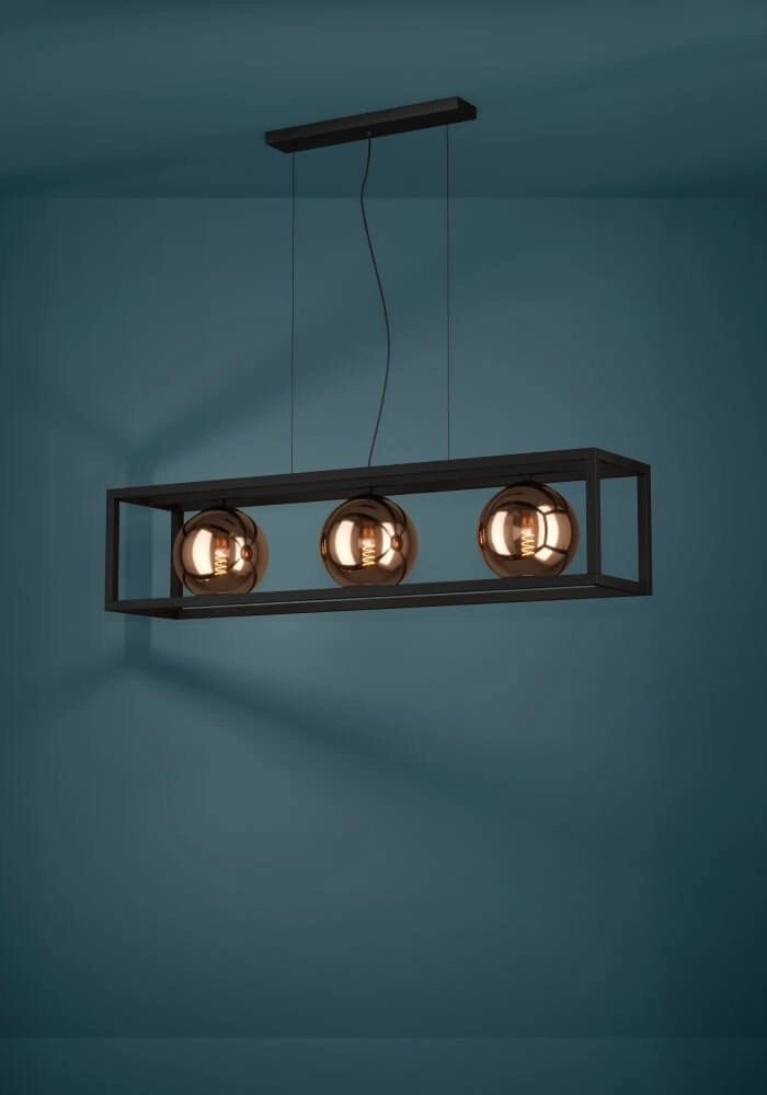 Eetkamer hanglamp Cordoba met roodkoper glas Stars of Light 9008606221448