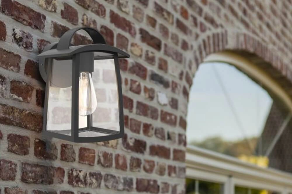 Zwarte wandlamp Kelsey helder glas Lutec 6939412010243