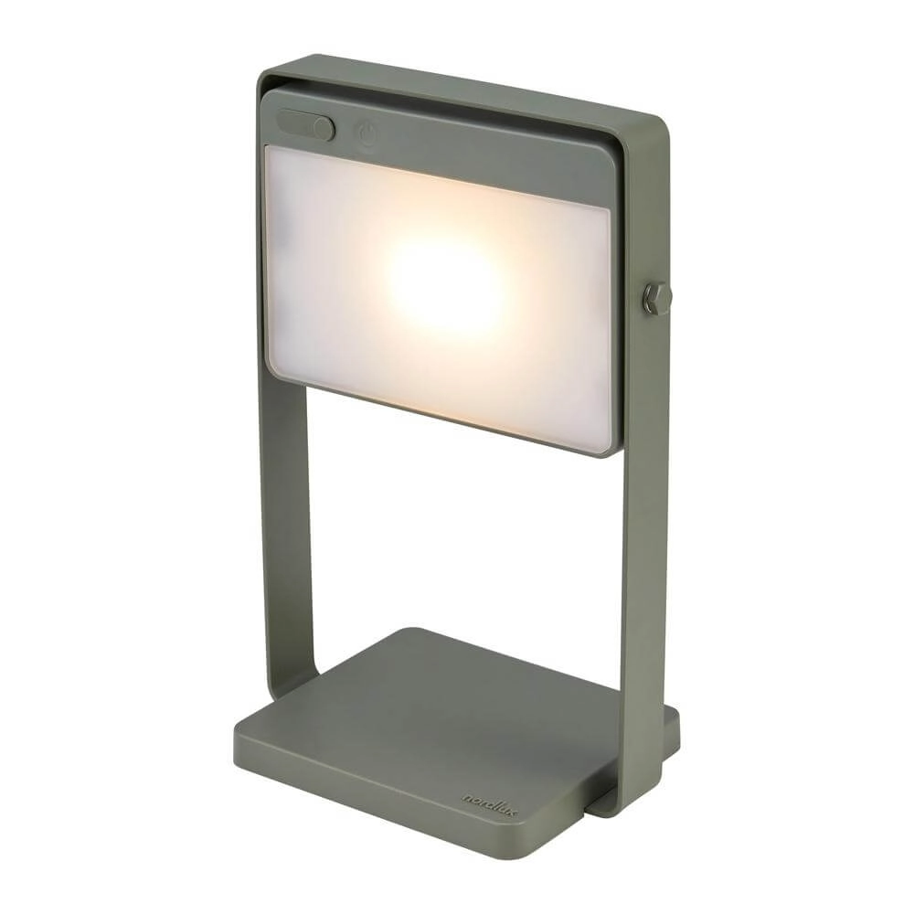 Design tafellamp Saulio groen oplaadbaar