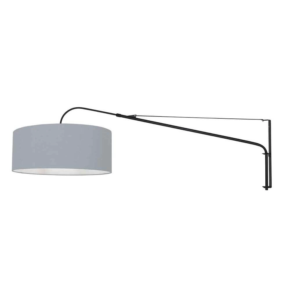 Wandlamp Elegant Classy zwart met lichtblauwe kap Steinhauer 8712746174960