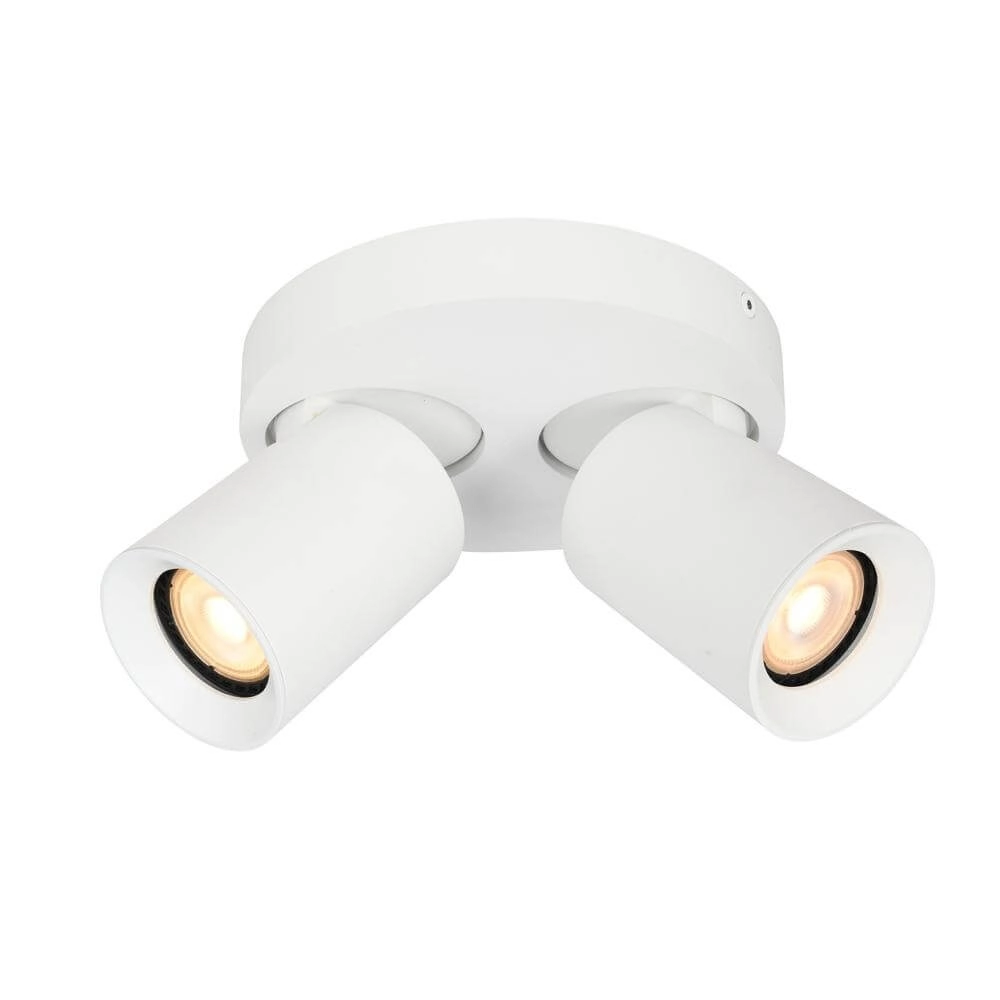 Ronde plafondlamp Megano 2-lichts wit Ronde plafondlamp Megano 2-lichts wit