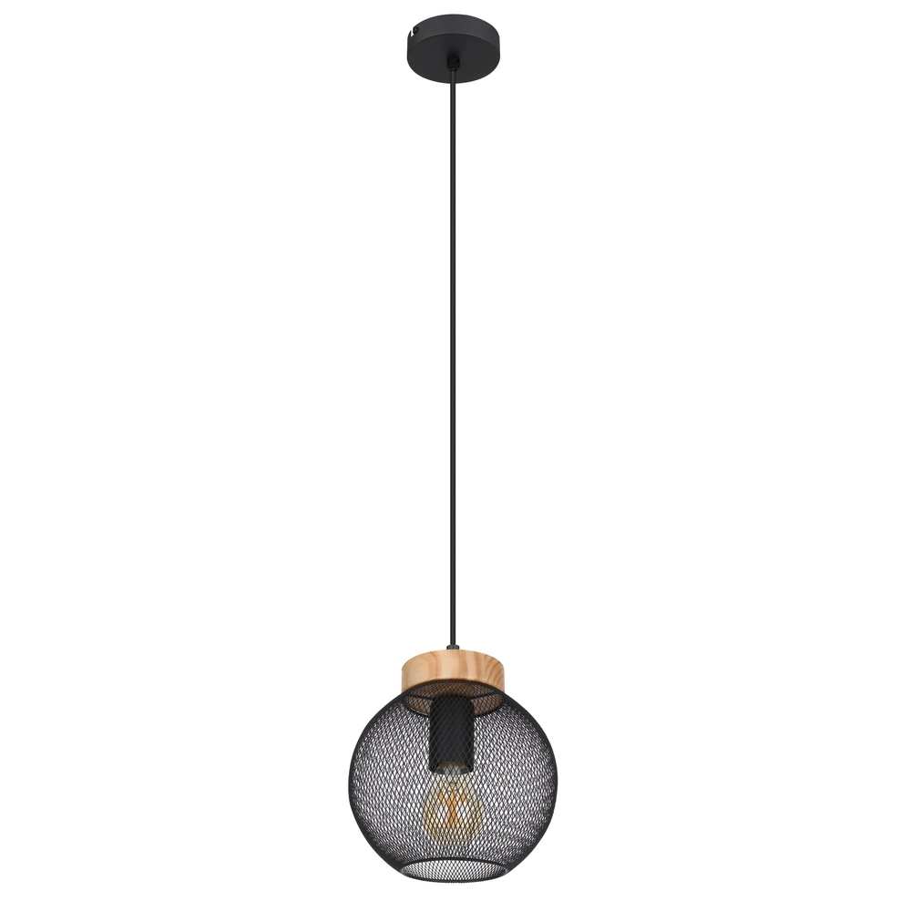Hanglamp Pablo zwart gaas Globo 9007371423552