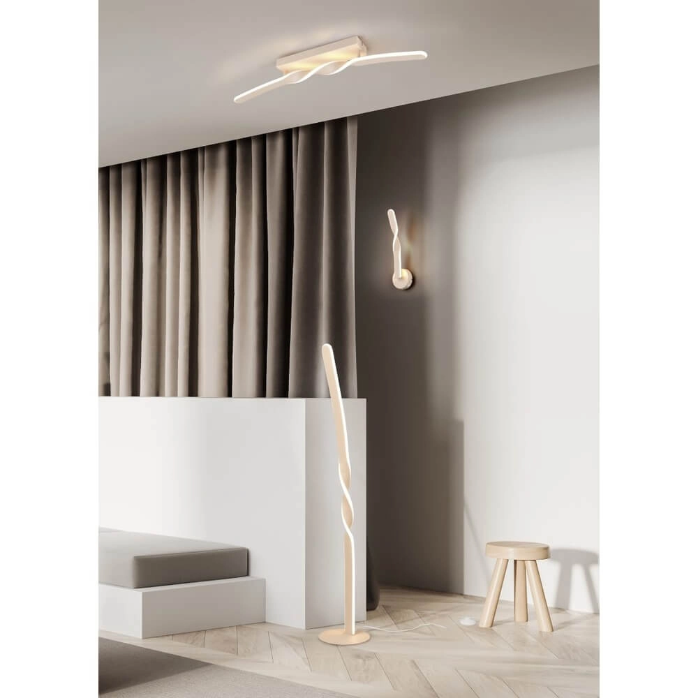 Design wandlamp Ginko zandkleurig Trio 4017807642452