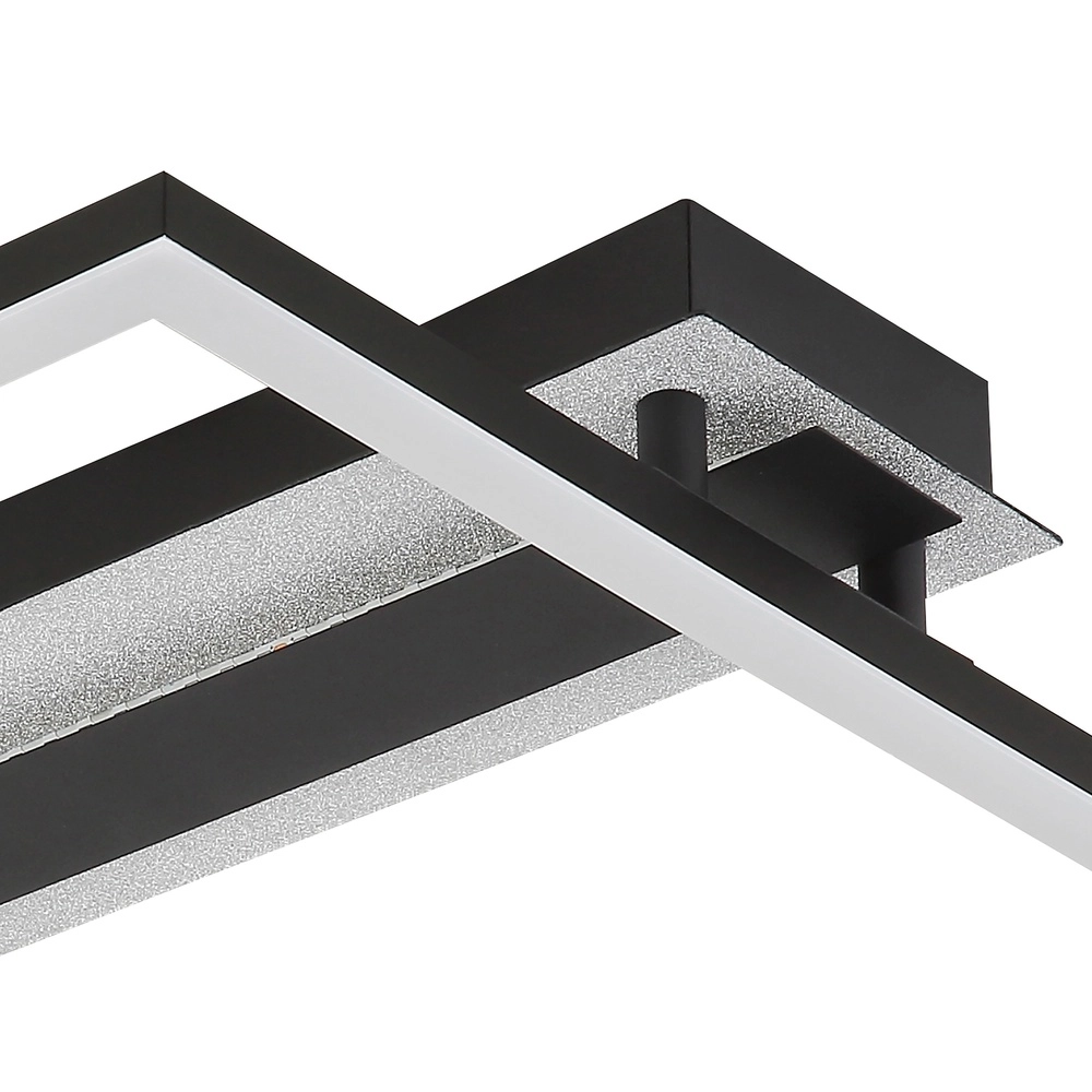 Vierkante plafondlamp Estrada zwart Globo 9007371586714