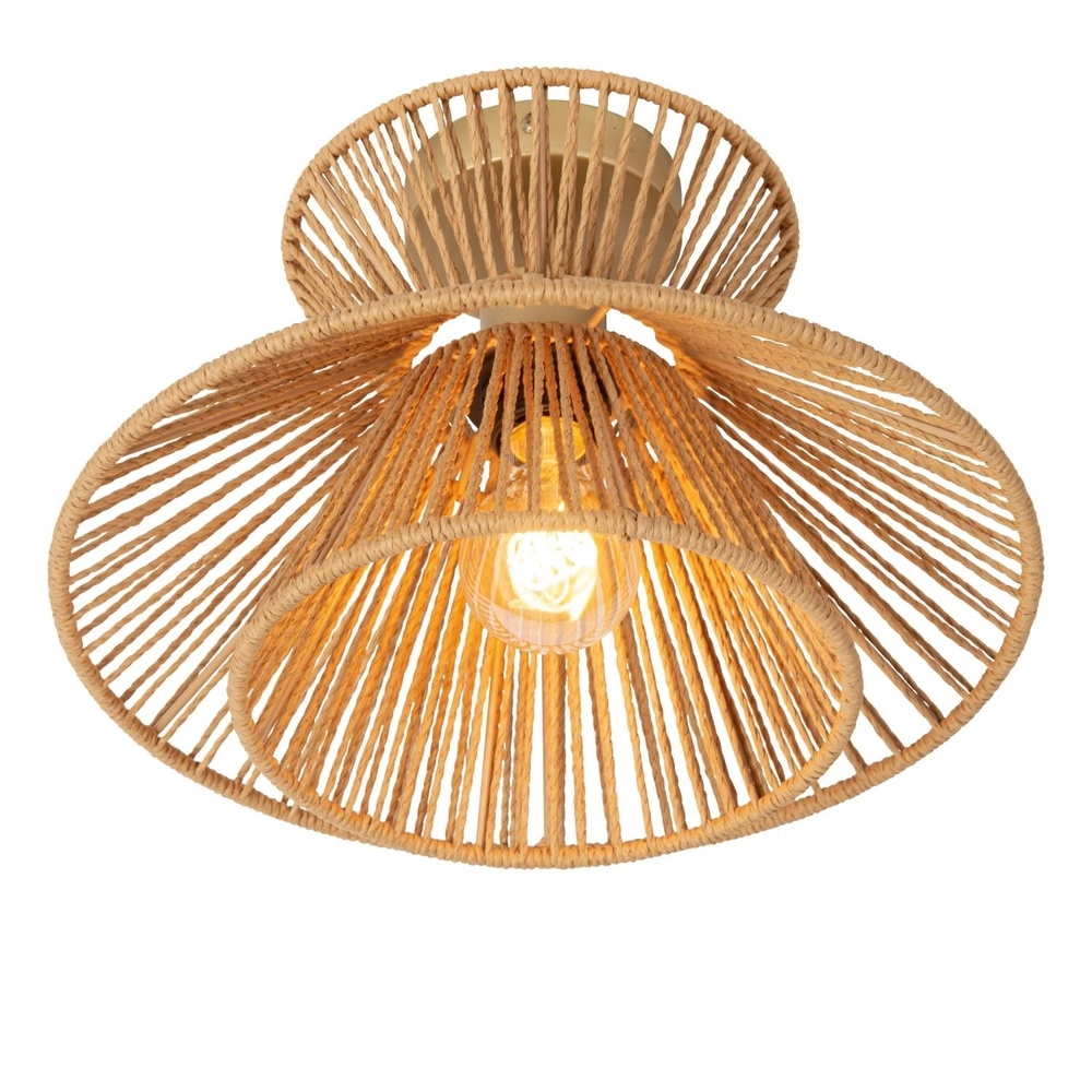 Plafondlamp Tasman rotan Ø 32cm Lucide 5411212105974