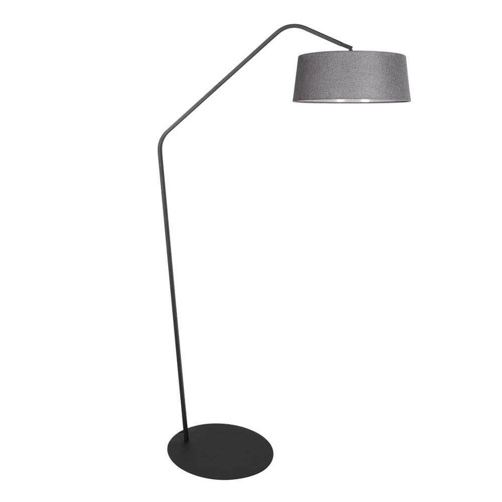 Vloerlamp Zig-Zag zwart met grijze kap Ø 48cm