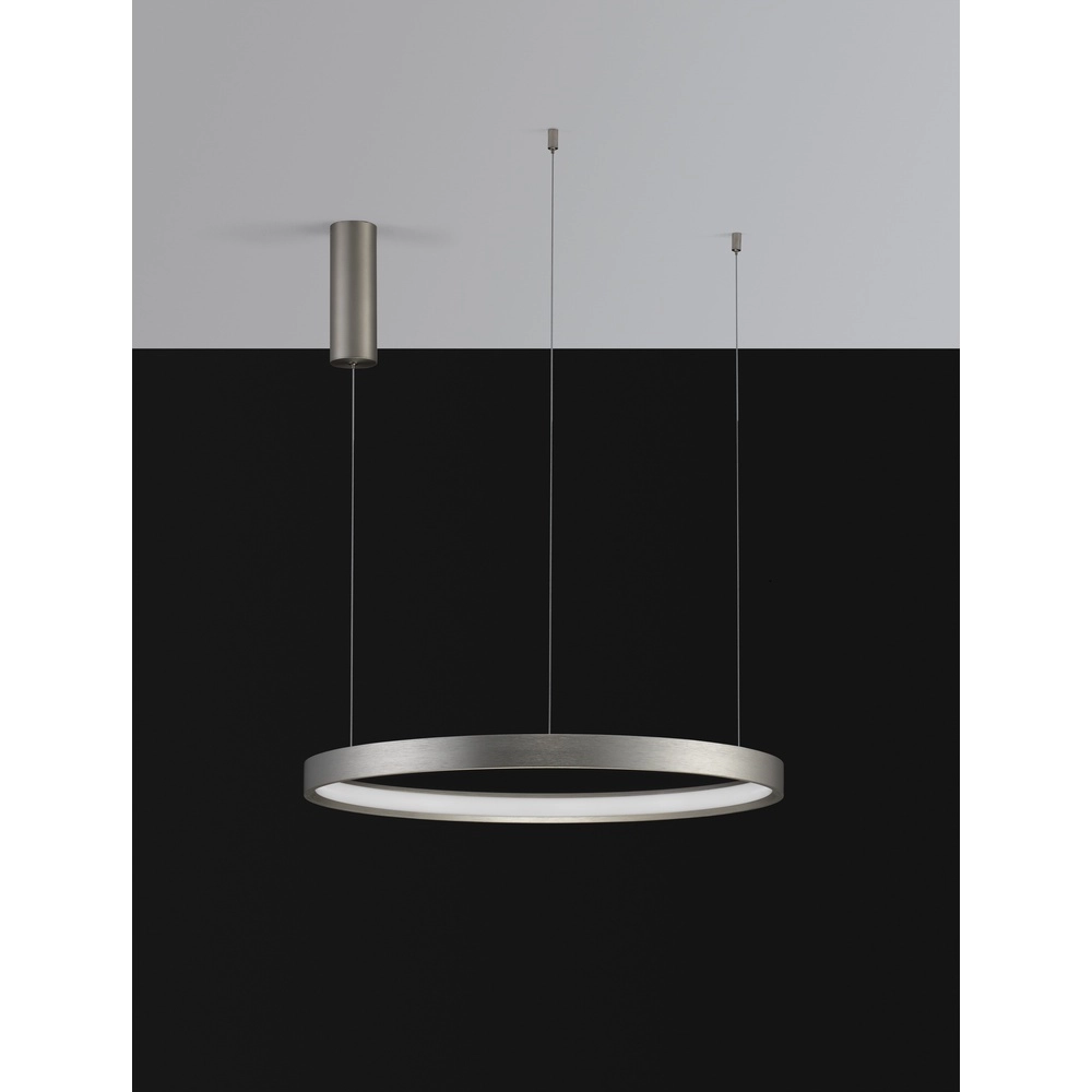 Ronde hanglamp Perrine zilvergrijs Ø 60cm Lyora 5212017438430
