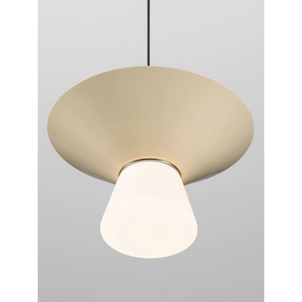 Design hanglamp Baris wit met grijs Ø 22cm Lyora 5212017495273
