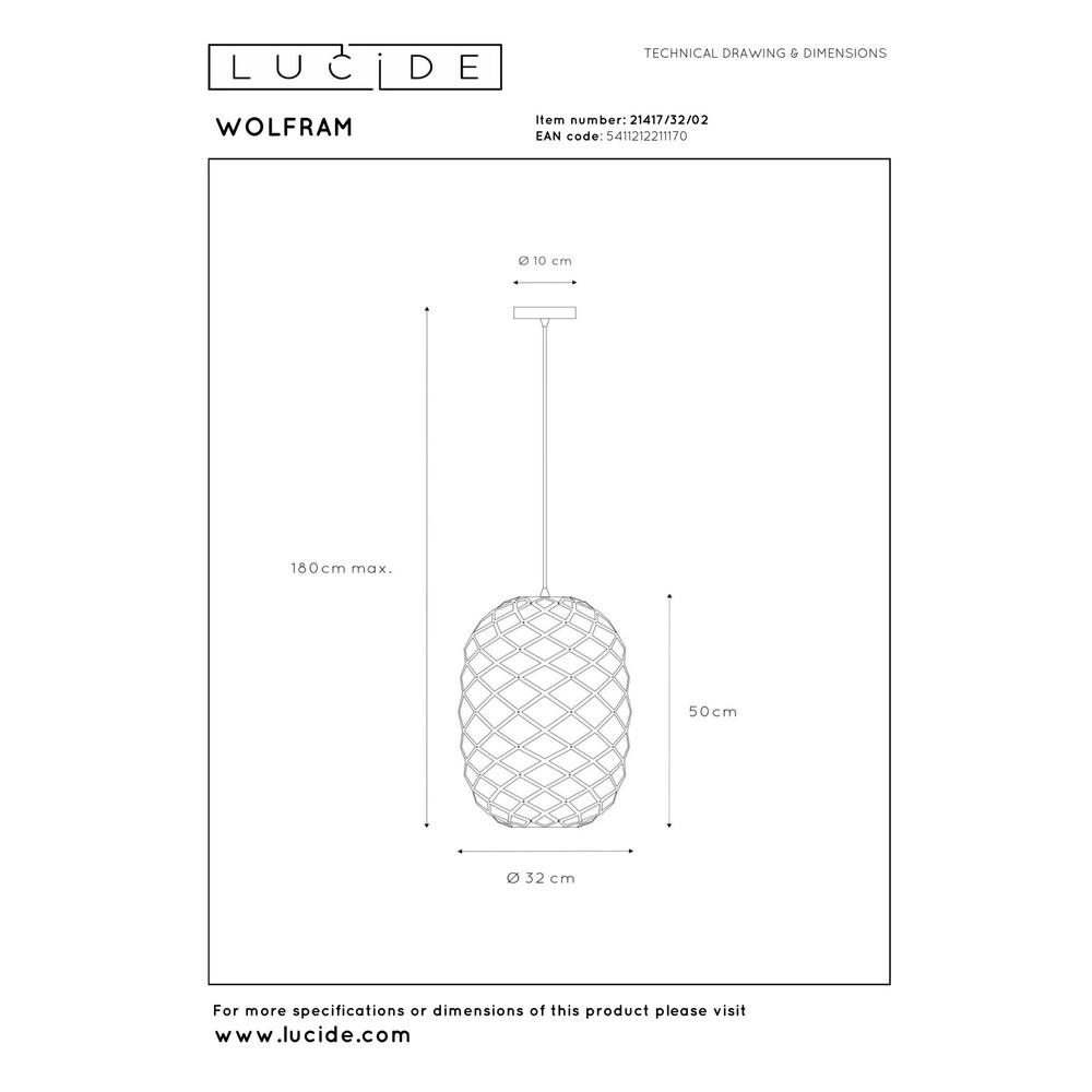 Hanglamp Wolfram Ø 32cm goud Lucide 5411212211170