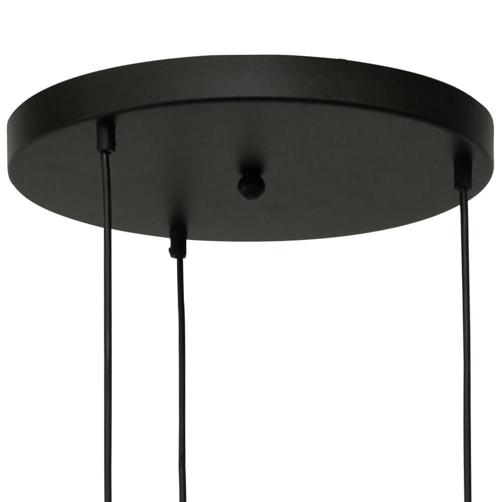 3-lichts vide hanglamp - zwart - Porto met Jagger glazen Masterlight 8718121270968