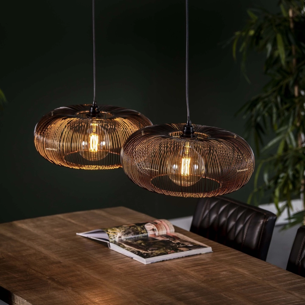 2-lichts hanglamp Copper Ø 43cm - zwart nikkel