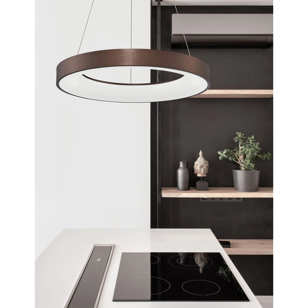 Hanglamp Rando Thin koffie bruin Ø 60cm