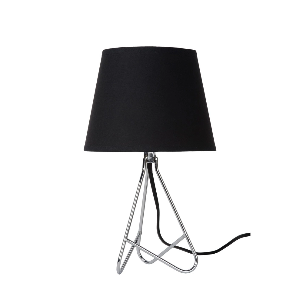 Schemerlamp Gitta chroom met zwarte kap