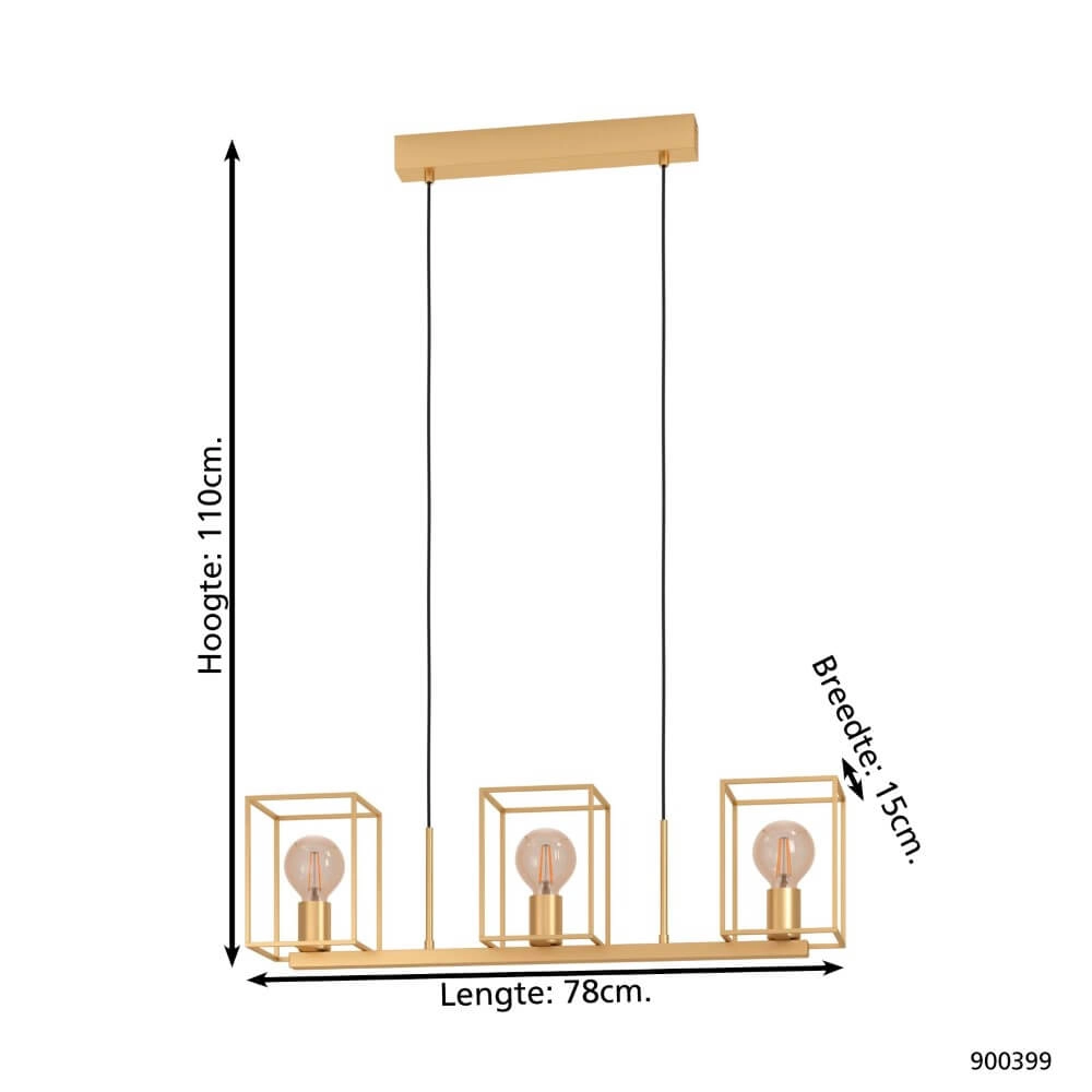 Gouden eettafel hanglamp Cumiole Eglo 9008606243754