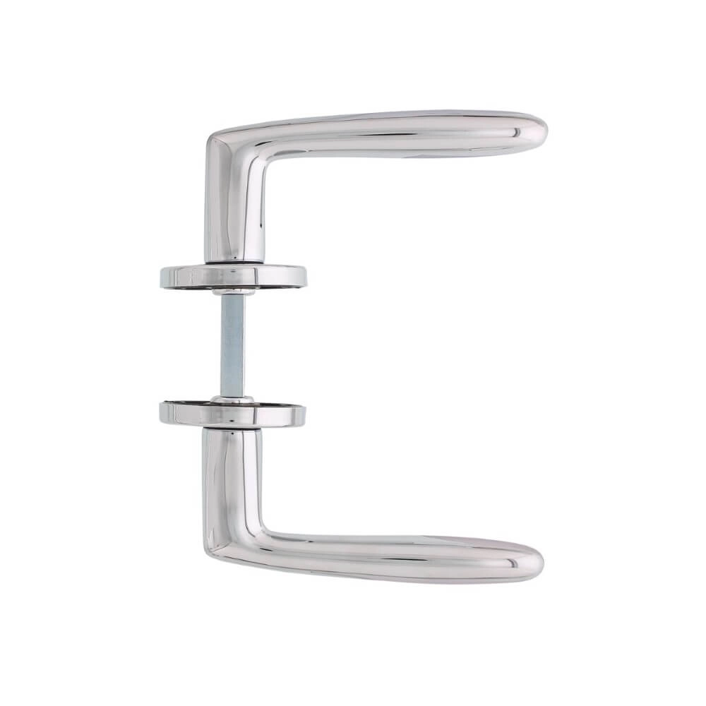 Klassieke deurklink Phobos chroom op rozet Intersteel 8714186089255