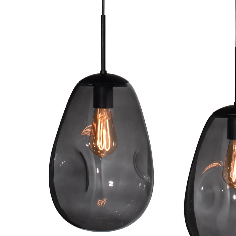 Hanglamp Lava Oval 4x smoke glas Ø 22,5cm Masterlight 8718121290096