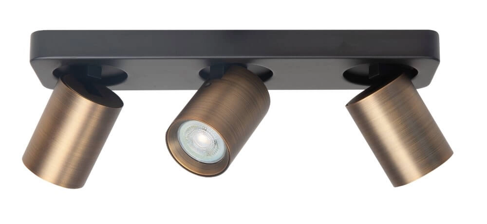 Triple opbouwspot Oliver brons