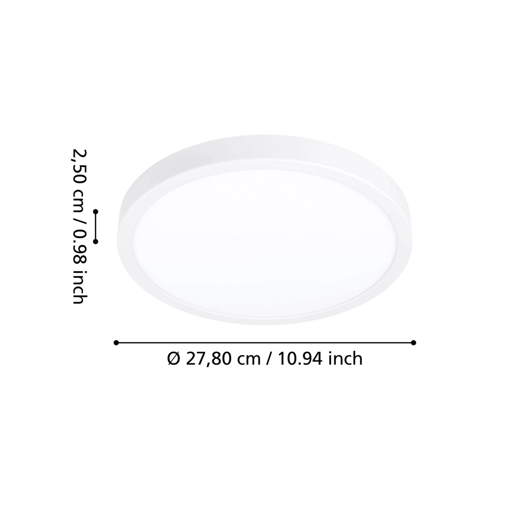 Plafonnière IP44 Fueva 6 rond - wit - Ø 27,8cm Eglo 9008606330386