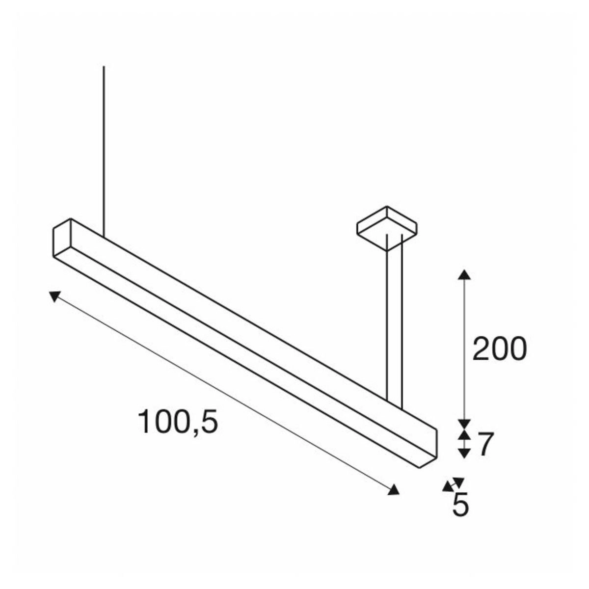 Kantoor hanglamp Glenos 4000K 100cm zwart SLV 4024163196970