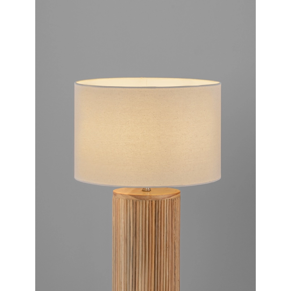 Schemerlamp Nau hout met witte kap Lyora 5212017468284