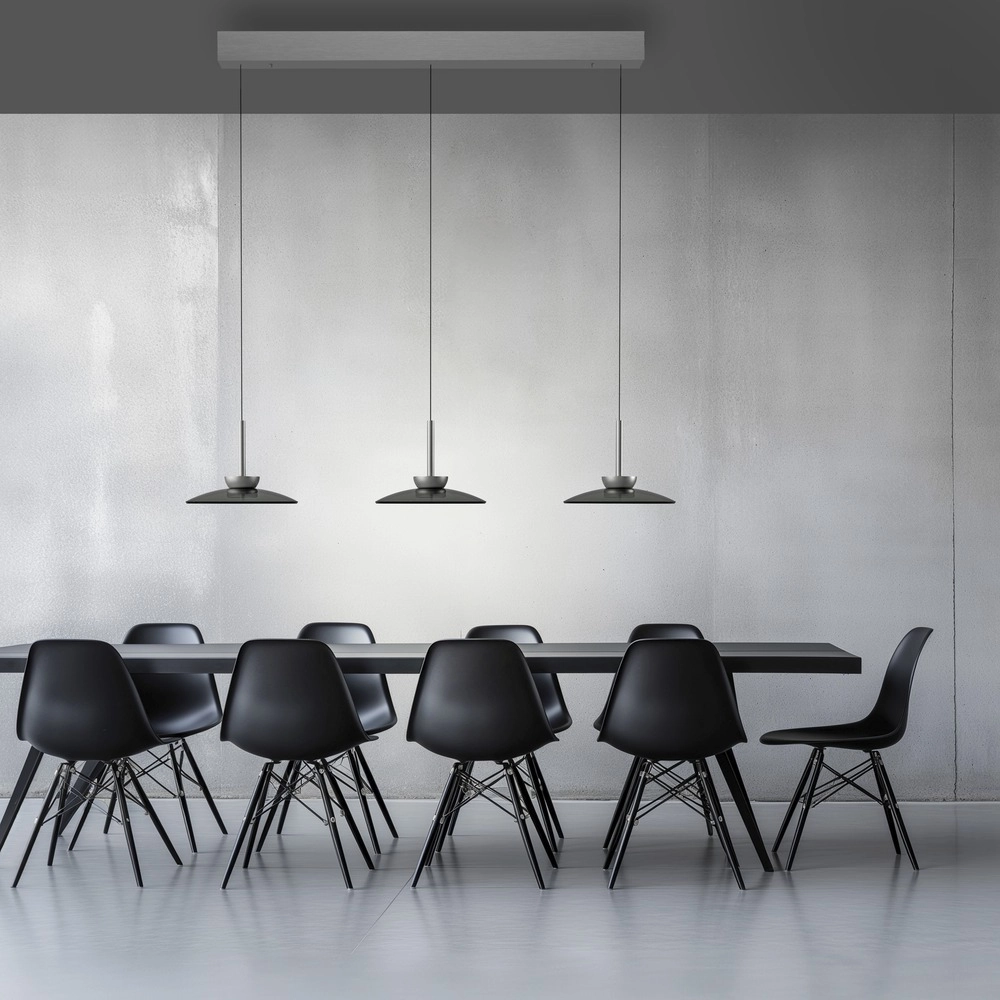 3L eettafel hanglamp Pure Moon platin met smoke glas Paul Neuhaus 4012248386309