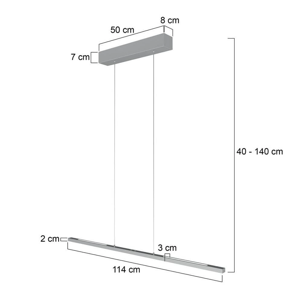 Design hanglamp Bande 114cm grijs Steinhauer 8712746175806