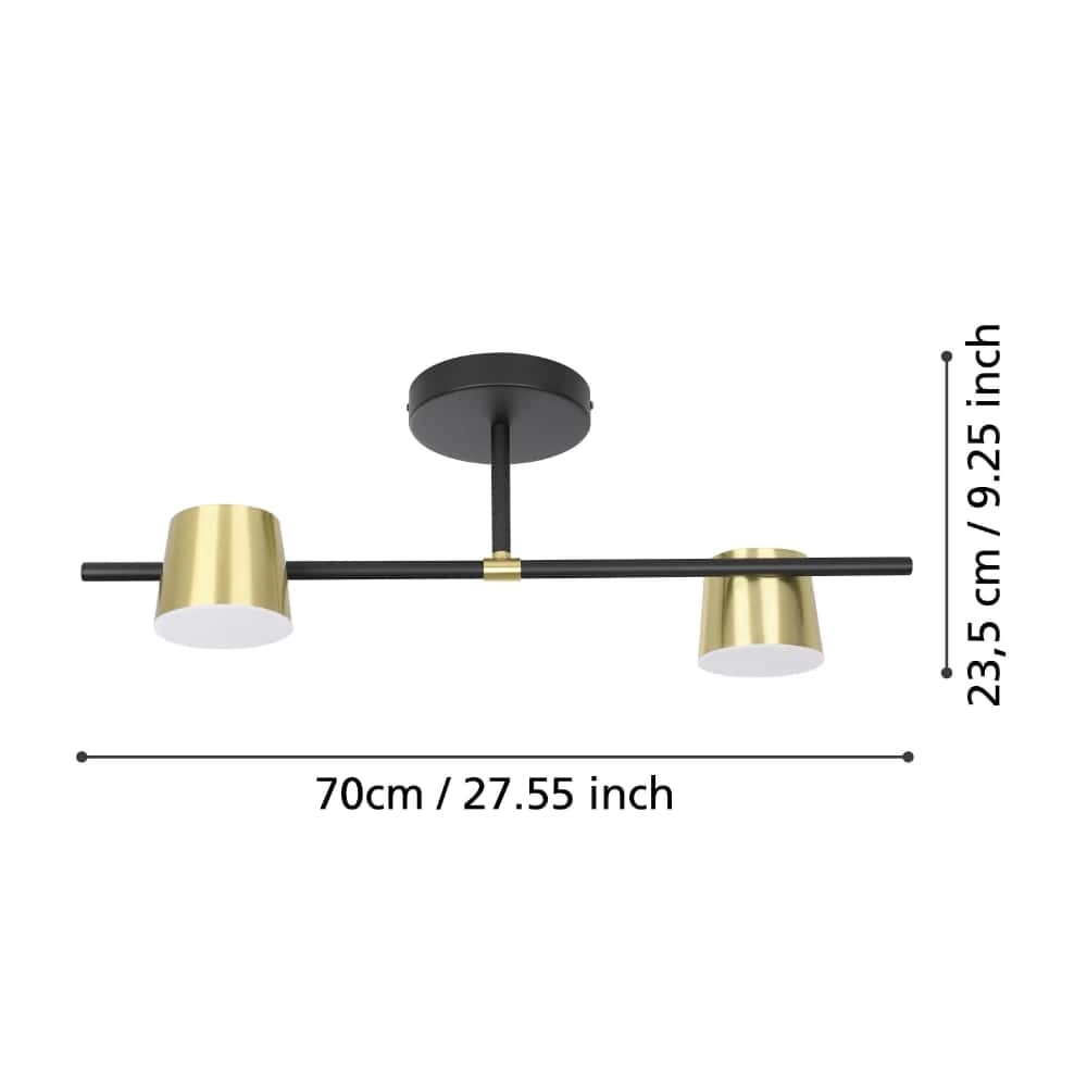 Zwart met gouden plafondlamp Altamira 2-lichts Stars of Light 9002759399832