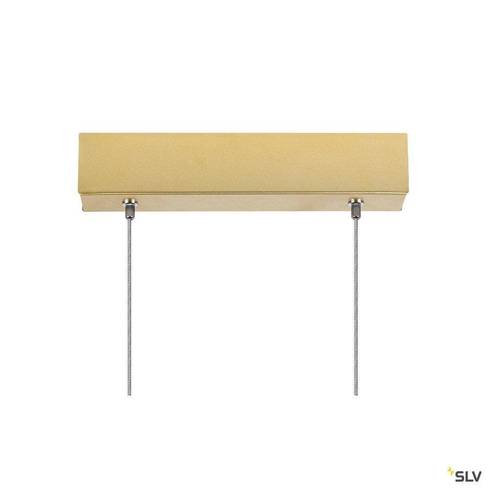 kantoor hanglamp One Linear 2x15w Led 140cm mat messing SLV 4024163262637